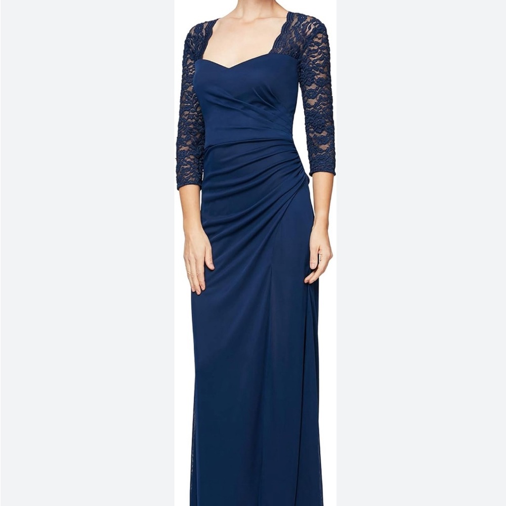 Alex Evenings Gown Navy Women's Sweetheart Dress size 10